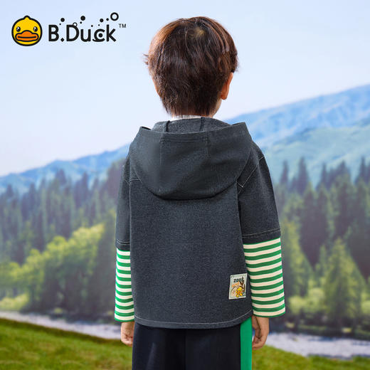 bduck小黄鸭童装春秋男童牛仔外套儿童假两件宝宝上衣90-130 BF1607063 商品图3