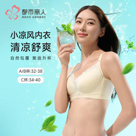 都市丽人内衣A:中厚BC:薄蕾丝凉感树脂胶圈小薄荷常规文胸LBH2B1