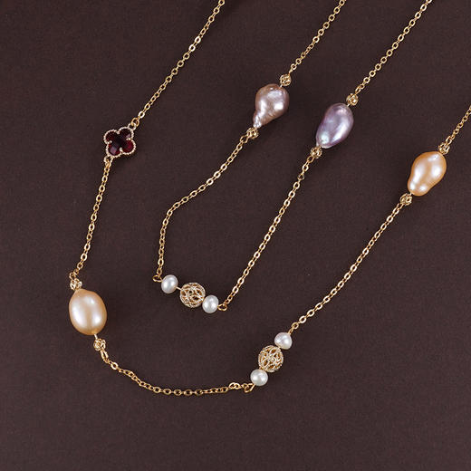 子佩集珍珠毛衣链【ZMYL-67】珍珠镀金2412 商品图5