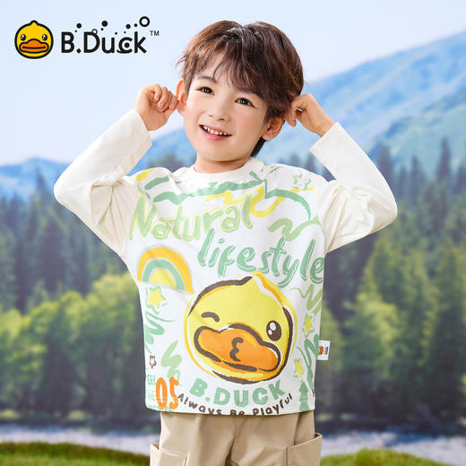 bduck小黄鸭童装春秋男童长袖T恤纯棉儿童打底衫宝宝上衣90-130 BF1606057 商品图0
