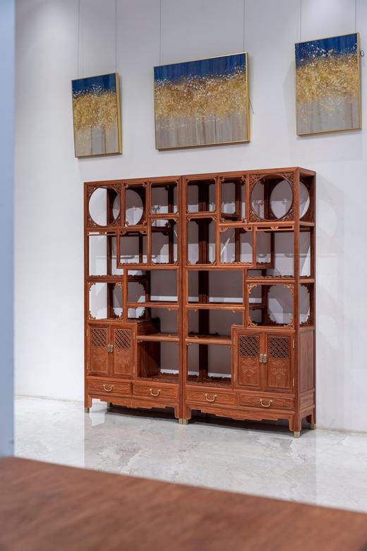 红桥红  家具严选  缅甸花梨（大果紫檀）  【200福庆有余博古架】 商品图1