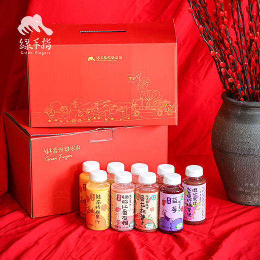 9种口味HPP+NFC果汁，有胭脂红番石榴、黄皮、赣南脐橙、西瓜、软籽石榴汁、蓝莓苹果、草莓甜菜根、火龙果、番茄胡萝卜 | 绿家自产 *Self-production 商品图1
