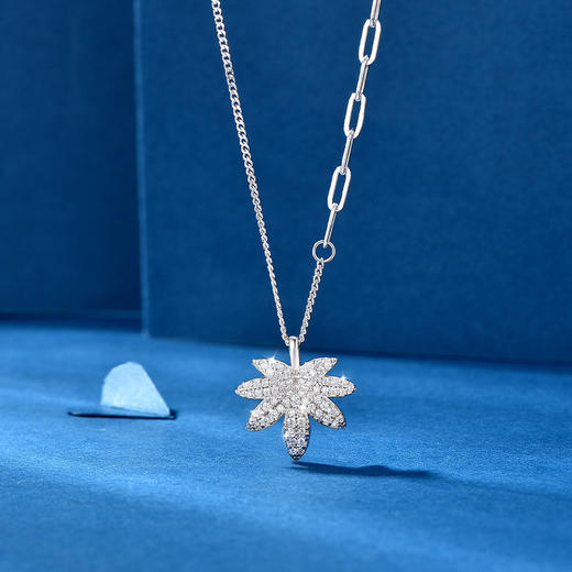 卡蒂罗/KADER 【枫】一叶知秋项链 枫叶的思念满镶锆石璀璨闪耀可调节锁骨链 时尚浪漫爱意传达吊坠 商品图7