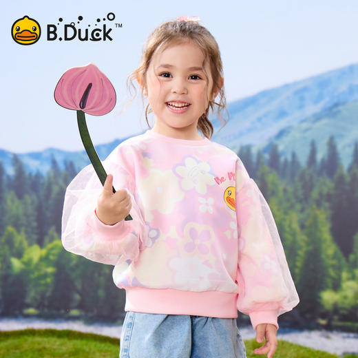 bduck小黄鸭童装春秋女童卫衣儿童休闲长袖上衣套头衫105-150 FF1608002 商品图3