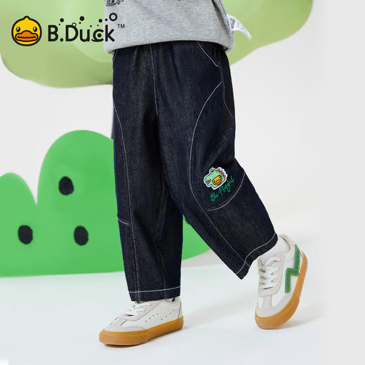 bduck小黄鸭童装春秋男童裤子儿童牛仔裤男孩长裤休闲裤105-140 BF1656016 商品图0