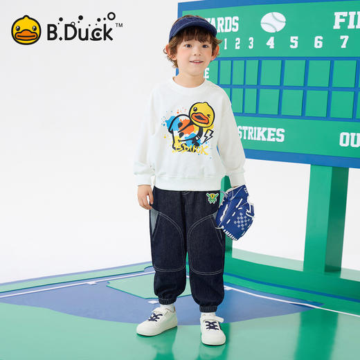 bduck小黄鸭童装春秋儿童裤子男童牛仔裤中小童休闲长裤105-150 BF1656032 商品图1