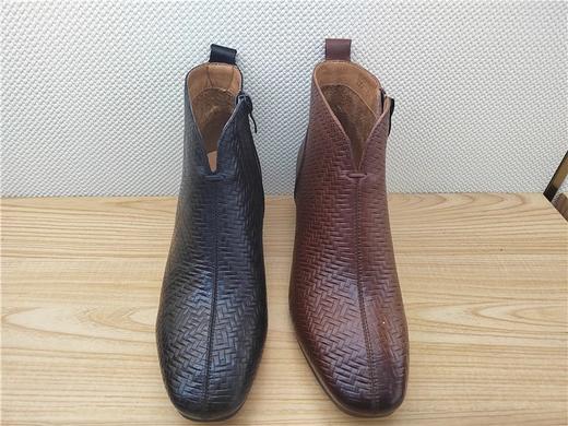 豪行秋冬新款23439983牛皮中跟时尚休闲女靴单靴短靴 商品图0