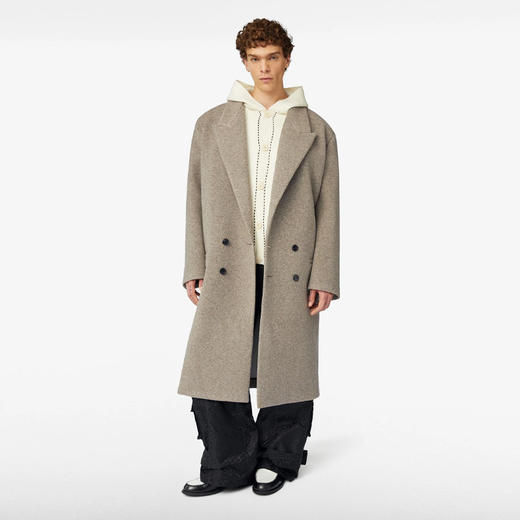 GCDS 男士双排扣羊毛大衣 灰色 A2OM0704TH191 商品图3