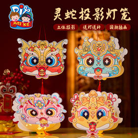 【MEIKE新年】2025蛇年新年春节元旦灵蛇投影灯笼手工diy儿童制作材料包幼儿园