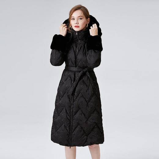 【高货kbnq】全新升级【铂金会员956/天猫1289/差价333】(04925) 洛诗琳2024冬季加厚长款重工刺绣收腰女士连帽羽绒服 商品图3