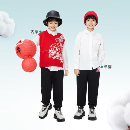 男童翻领长袖衬衫上衣新款安奈儿童装实体店同款AB411567 商品图2