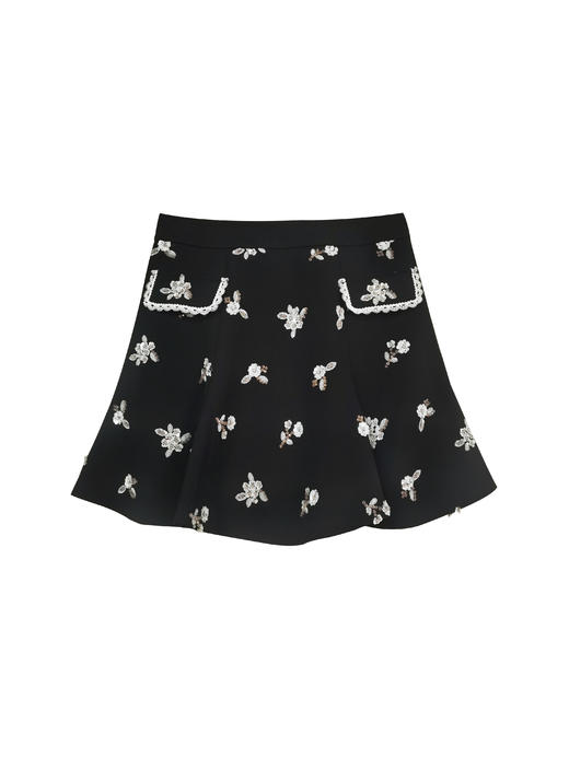 黑色钉珠亮片鱼尾半裙 商品图0