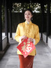盛唐牡丹|东方雅韵真丝提花宽松外套-皇家明黄 (夹棉) 商品缩略图5