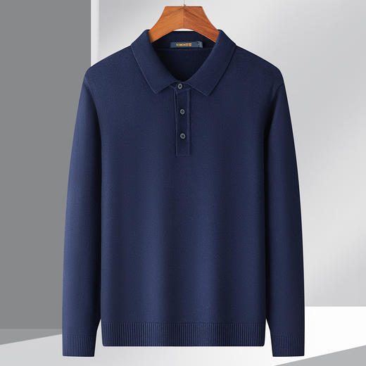 罗蒙春秋男士针织衫polo衫长袖t恤男百搭休闲通勤t恤男长袖上衣 商品图5