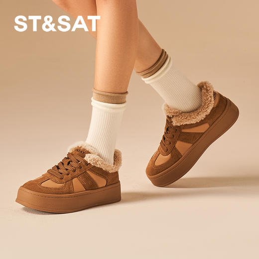 星期六休闲百搭复古厚底加绒德训鞋SSC4112658 商品图0