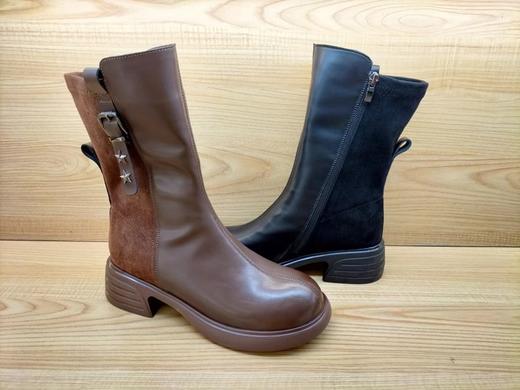 豪行专柜正品2023秋冬新款23433030舒适低跟时尚骑士靴 商品图3