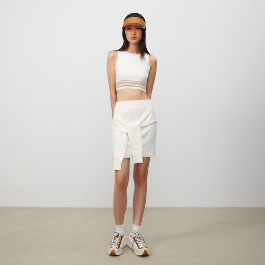 lost in echo2025春夏新款手工时尚撞色紧身针织短背心半身裙短裙 商品图2