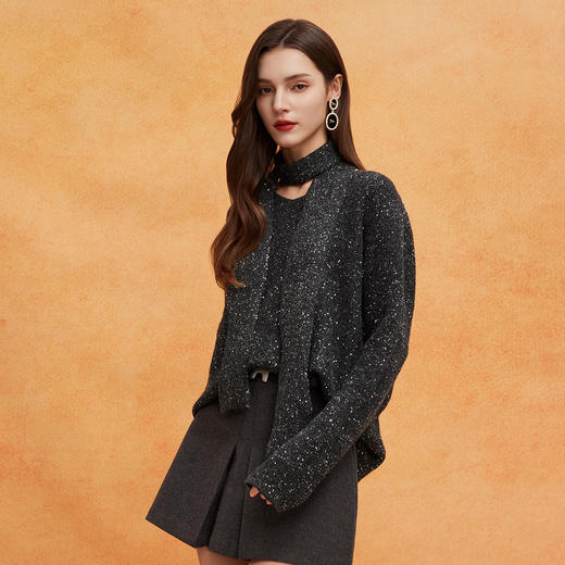 QE636斯尔丽2025春季新款金丝亮片厚款时尚马甲款柔软廓形显瘦百搭上衣 商品图7