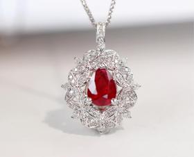 1ct刻面红宝石吊坠