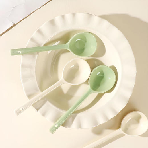 Higoo·嗨购 轻奢极简碗盘系列 8.5英寸中古浮雕餐盘/4.7英寸法式浮雕碗套装/8英寸纯色陶瓷汤碗面碗 商品图9