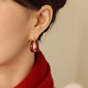 【毛晓彤&刘璇&刘芳菲同款】Art Nouveau新艺术时期 | 奥斯红色珐琅耳圈三件套 商品缩略图4