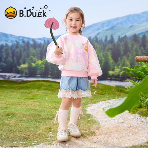bduck小黄鸭童装春秋女童卫衣儿童休闲长袖上衣套头衫105-150 FF1608002 商品图1