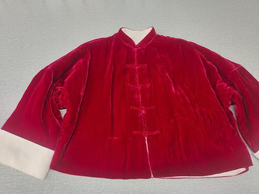 250149红色丝绒棉服 商品图0