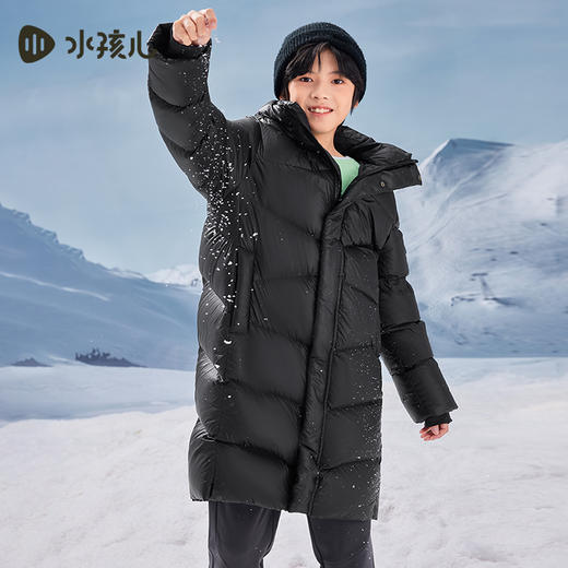 水孩儿童装2024冬季新款儿童羽绒服男童克轻三防厚外套女童纯色鸭绒服 商品图4