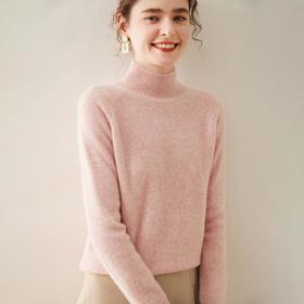 【自】全新升级【铂金会员339/天猫459/差价120】(04240) 洛诗琳秋冬山羊绒衫女半高领双股加厚插肩袖羊毛打底上衣