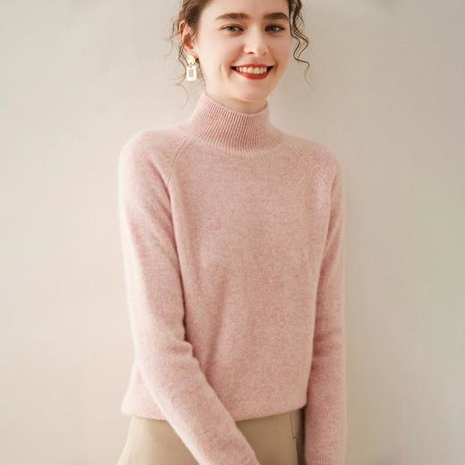 【自】全新升级【铂金会员339/天猫459/差价120】(04240) 洛诗琳秋冬山羊绒衫女半高领双股加厚插肩袖羊毛打底上衣 商品图0