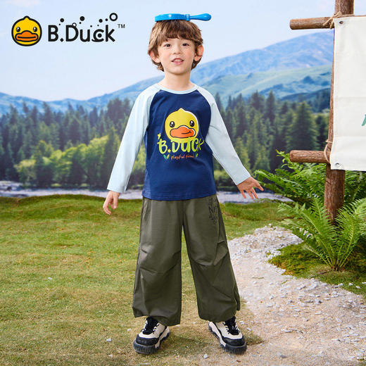 bduck小黄鸭童装春秋男童裤子儿童工装裤伞兵裤休闲长裤105-150 BF1657056 商品图3