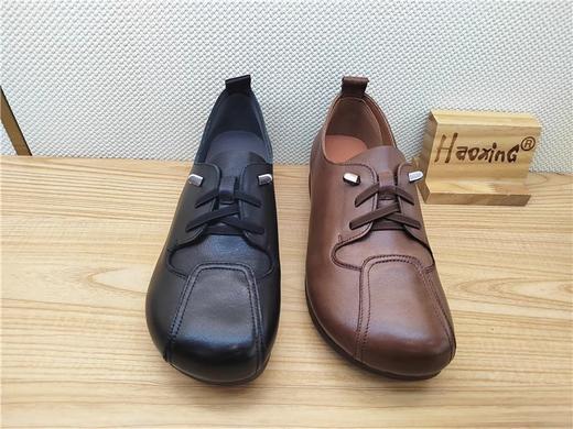 豪行春季新款23192587真皮牛皮复古休闲低跟女鞋单鞋 商品图2