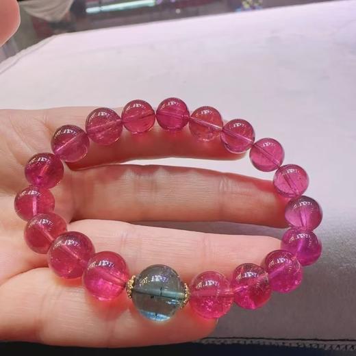 9mm-10mm单圈全色粉碧玺手链 商品图1