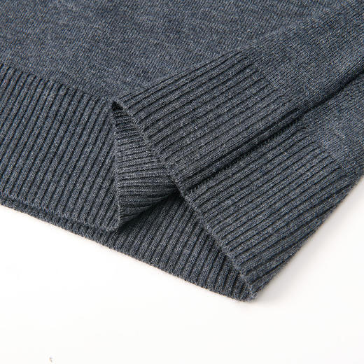 【含羊毛】罗蒙秋冬男士经典横条针织衫男商务polo衫男长袖中老年爸爸装 商品图8