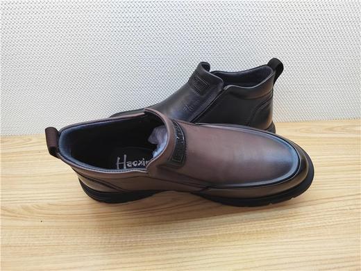 豪行冬季12483201牛皮休闲加绒男鞋皮鞋专柜正品高帮棉鞋 商品图2