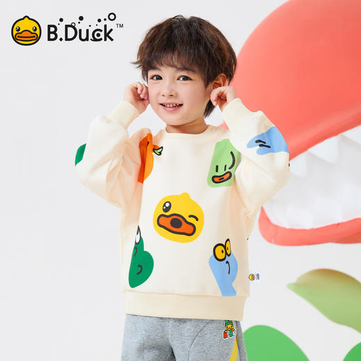 bduck小黄鸭童装春秋宝宝卫衣春秋男童衣服儿童套头上衣90-130 BF1608023 商品图0