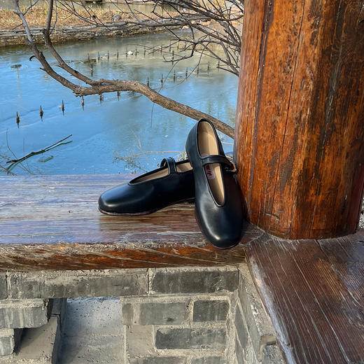 内联升女鞋手工单鞋坤皮便镶芯木兰y元口（羊皮里）一代鞋7231A 商品图1