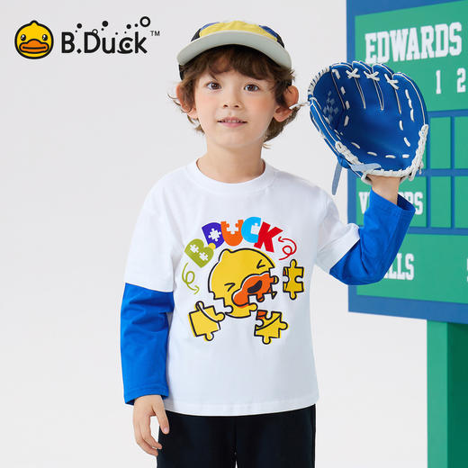bduck小黄鸭童装春秋男童长袖t恤儿童打底衫春季上衣内搭纯棉110-160 BF1606037 商品图3