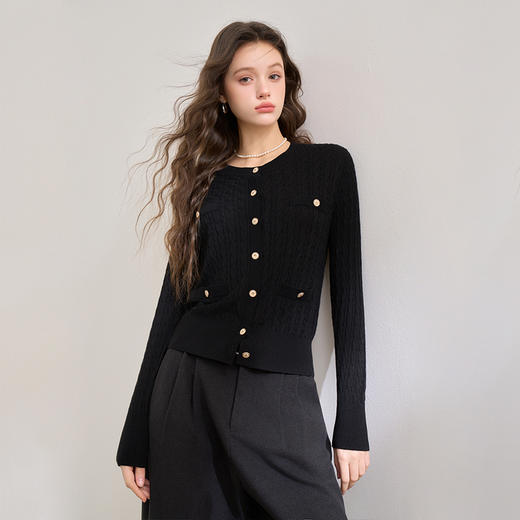 西遇绵羊毛法式轻熟小香风长袖外套女早春贵气高级感上衣SS140290 商品图3