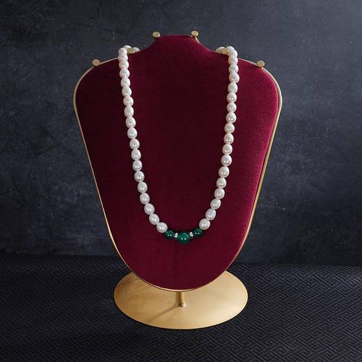 子佩集珍珠项链【ZXLM8-9】珍珠绿玛瑙2412 商品图1