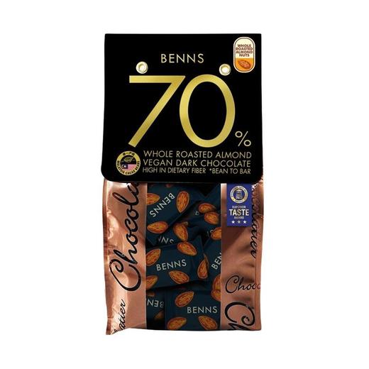 贝纳丝 巴旦木夹心黑巧克力制品（70%可可含量） 138g/袋 商品图0