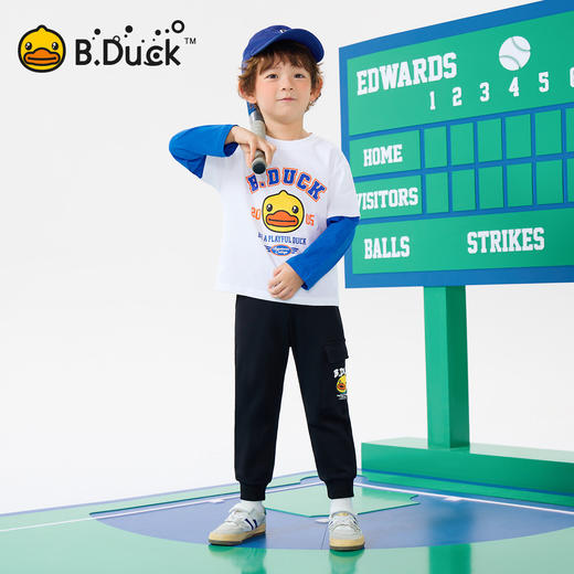 bduck小黄鸭童装春秋男童运动裤儿童长裤中小童裤子卫裤110-160 BF1663019 商品图1