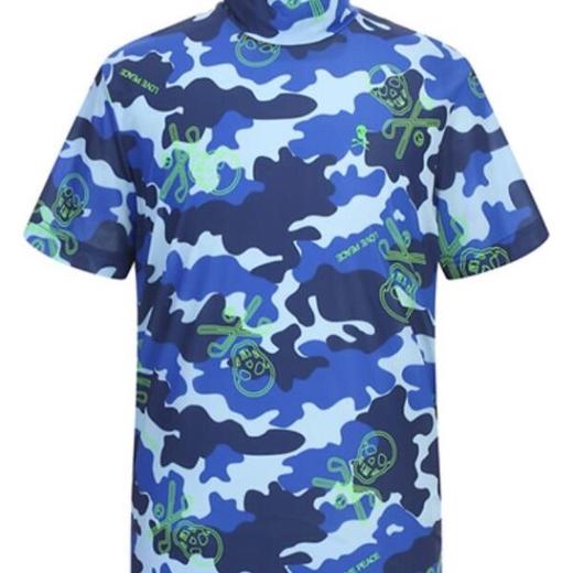 Mark&lona夏季骷髅头男款立领短袖高尔夫男装M221763 商品图2