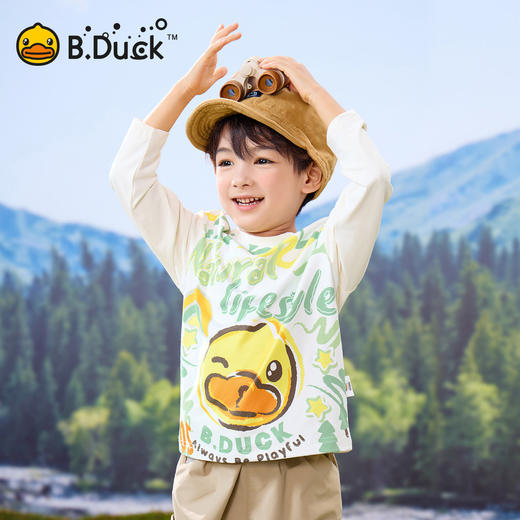 bduck小黄鸭童装春秋男童长袖T恤纯棉儿童打底衫宝宝上衣90-130 BF1606057 商品图3