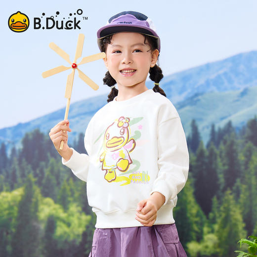 bduck小黄鸭童装春秋女童卫衣洋气小女孩套头衫上衣甜美110-160 FF1608063 商品图1