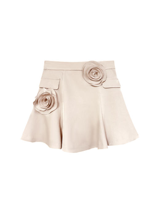 立体玫瑰装饰粉色鱼尾半裙 商品图0