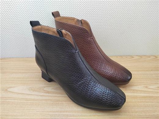 豪行秋冬新款23439983牛皮中跟时尚休闲女靴单靴短靴 商品图2