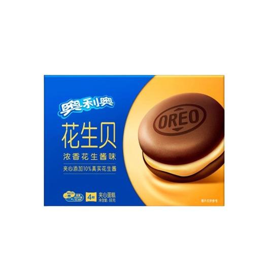 奥利奥 花生贝浓香花生酱味夹心蛋糕 88g(4枚)/盒 商品图1