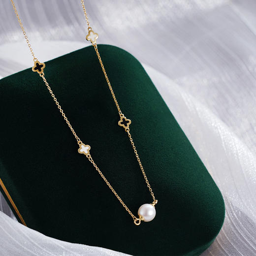 子佩集S925银珍珠套链【JYZTL033】纯银镀金珍珠项链2412 商品图1