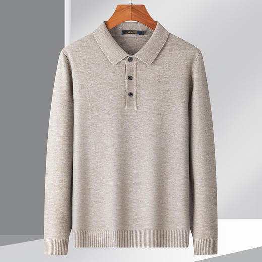 罗蒙春秋男士针织衫polo衫长袖t恤男百搭休闲通勤t恤男长袖上衣 商品图1